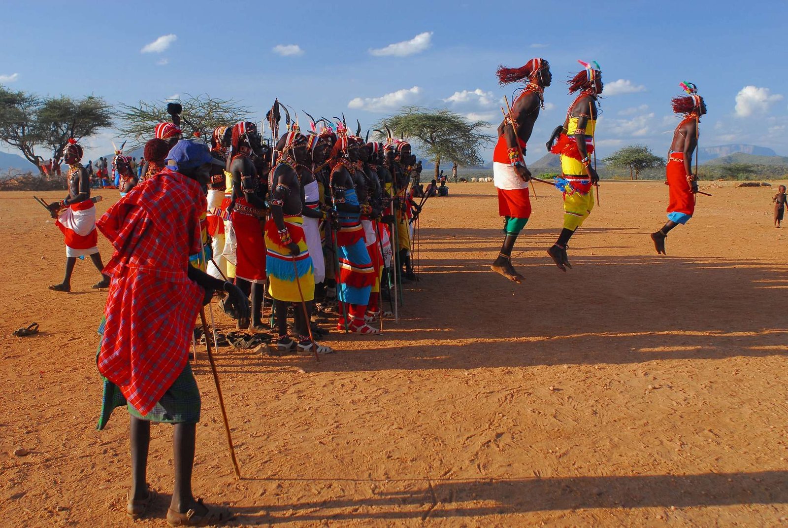 Samburu warriors dancing