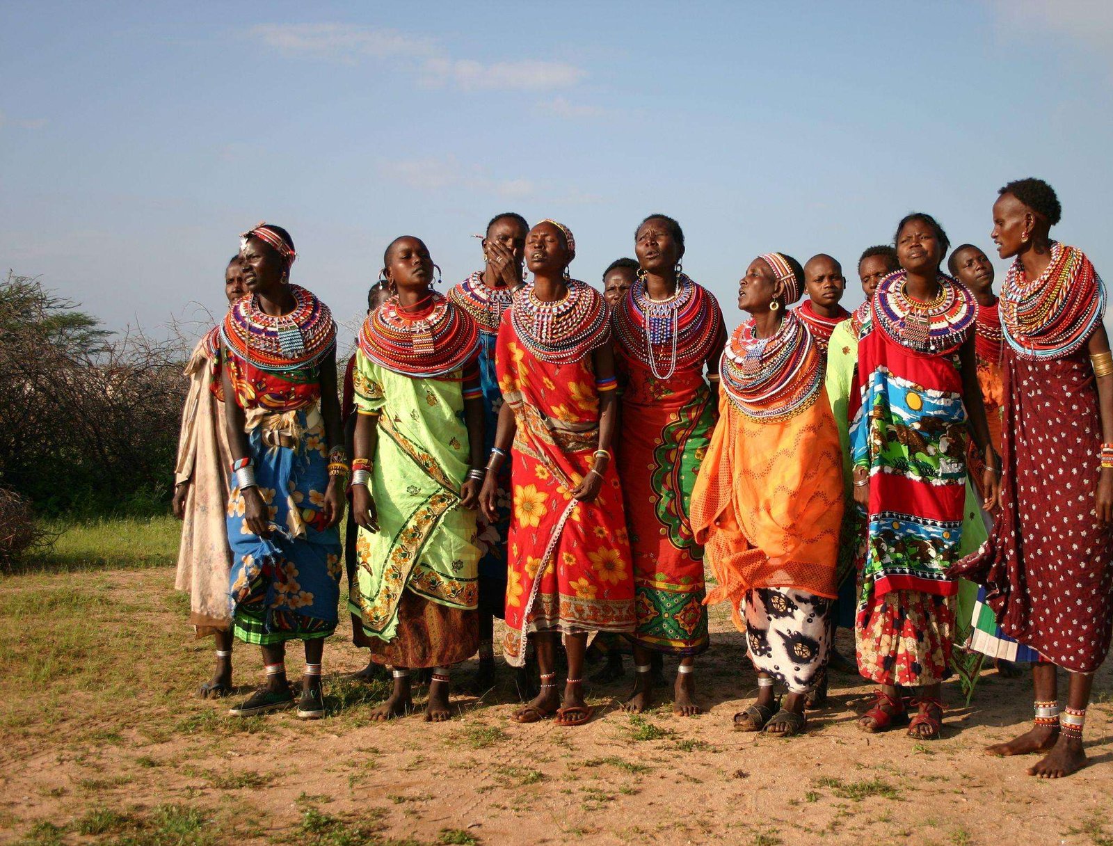 Samburu Women are dancing and singing in Kenya